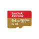 SanDisk 64GB Extreme microSDXC card +SD adapter, microSD card