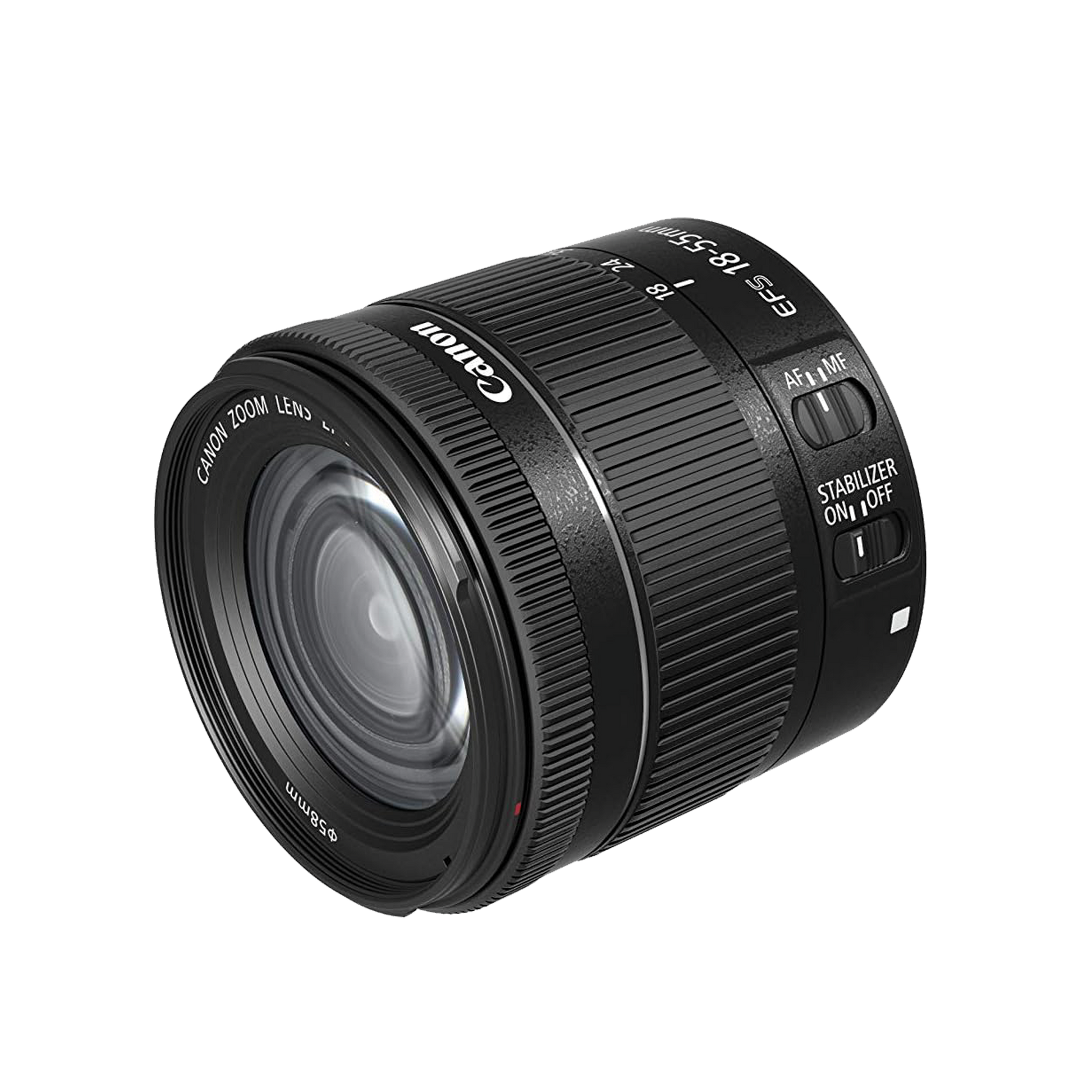 Canon EF-S 18-55 mm f/4-5.6 IS STM Lens for Camera - Black Canon EF-S 18-55 mm f/4-5.6 IS STM Lens for Camera - Black