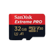 SanDisk Extreme Pro 32GB microSDHC Memory Card + SD Adapter 100MB/s Red/Black